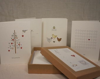 a box of 6 cards of love and friendship. (valentines)