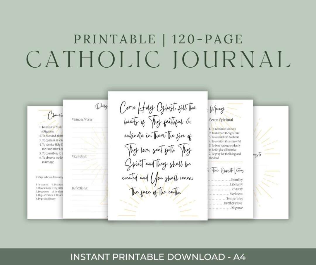 Examination of Conscience Journal Pages | 120 Catholic Journal Pages ...
