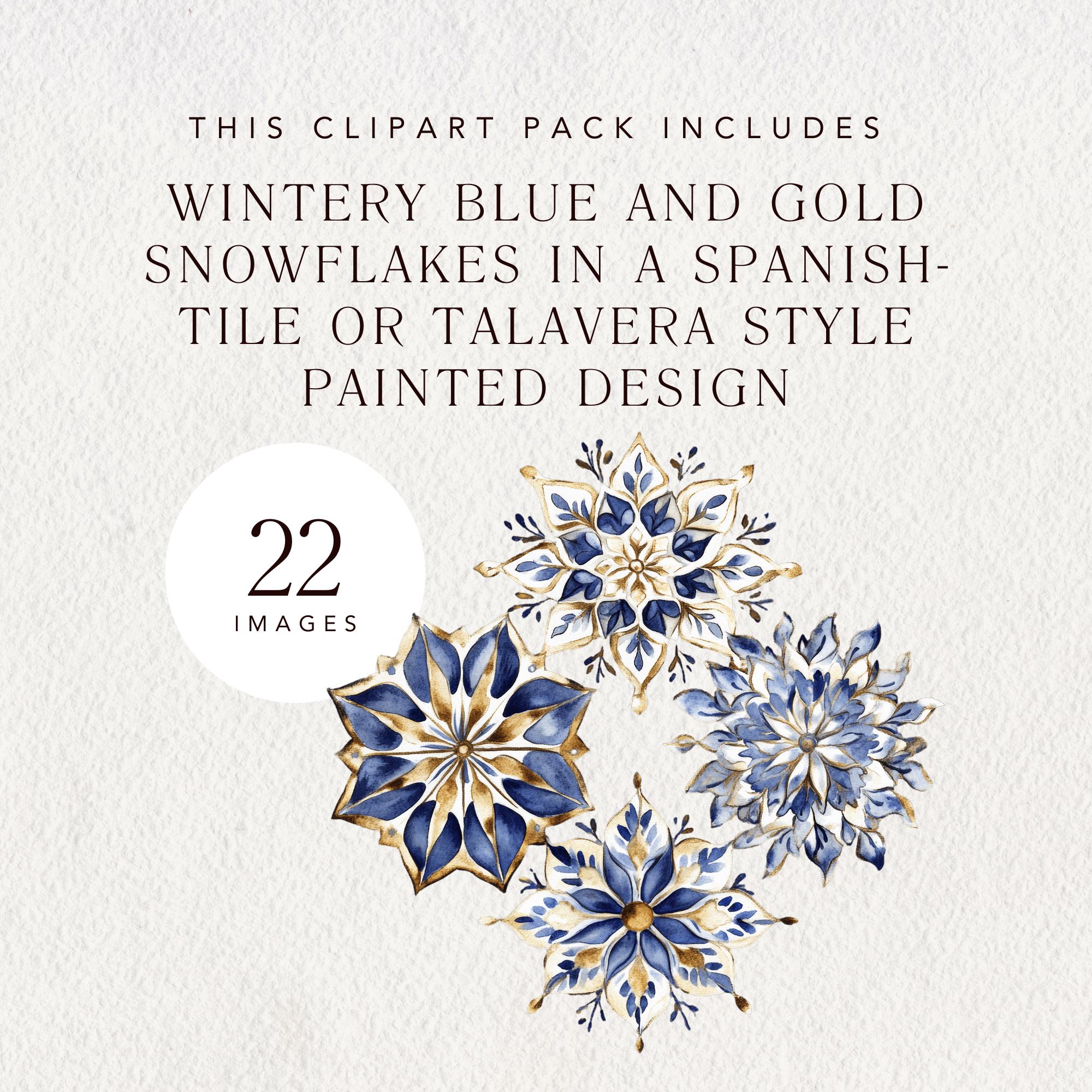 Blue Snowflake Clipart, Commercial Use Snowflake Watercolor Clip Art ...