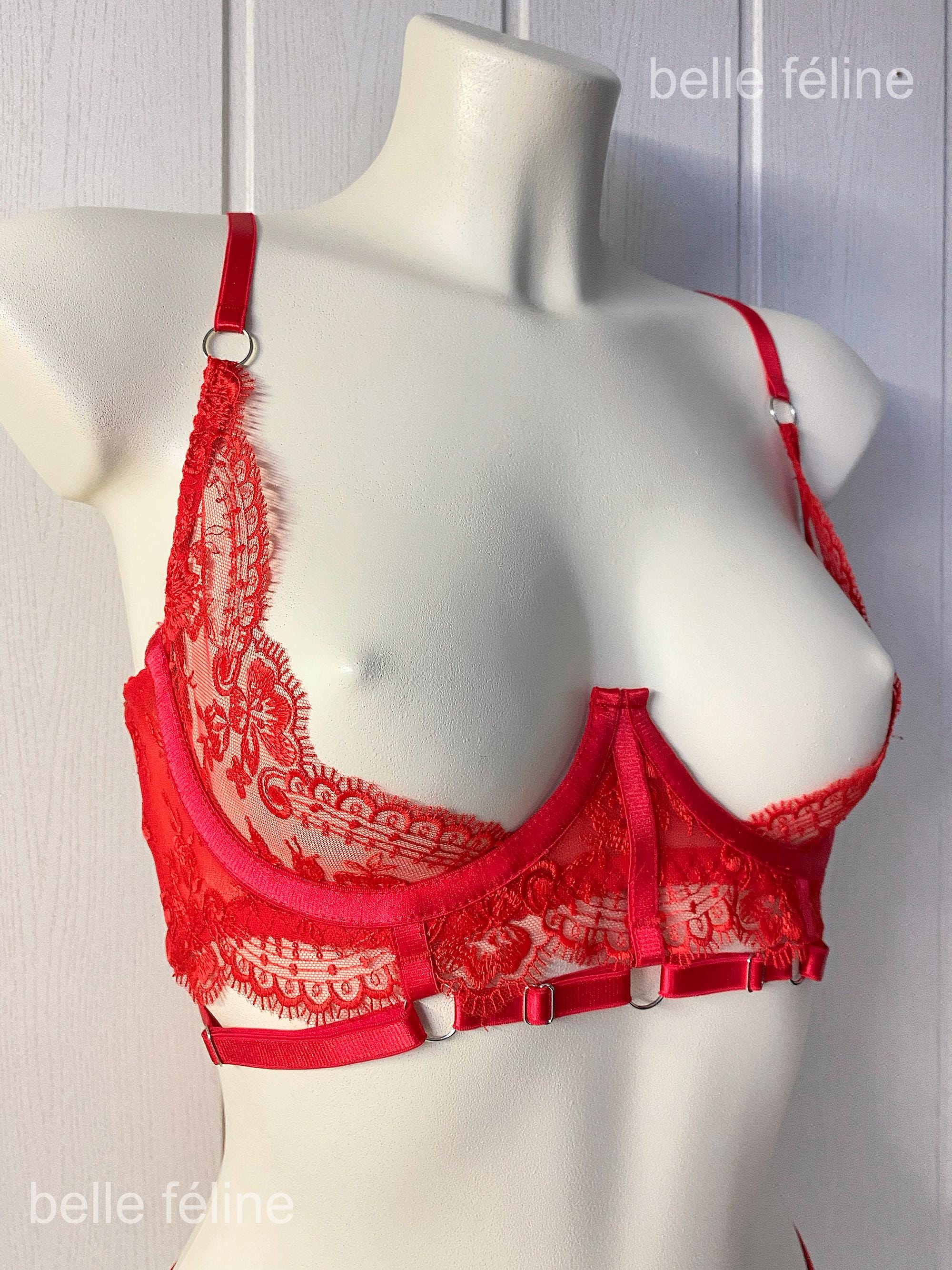 Open Cup Bra and Garter Belt
