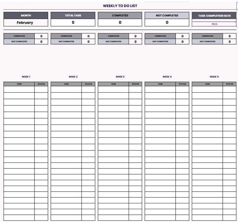 Weekly to Do List Template | Printable Productivity Planner ...