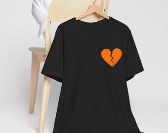 Broken Orange Heart T-shirt, Remembrance Resilience Unity Symbol Apparel, Memorial Tribute to Bibas Family Victims of Terror