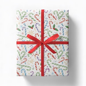 Christmas Wrapping Paper: Candy Canes Festive Preppy Gift Wrapping Paper