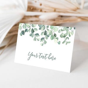 Tarjeta de invitación para mesa de eucalipto / Plantilla de Corjl editable / 3,5 x 4 sin doblar / Descarga instantánea / Decoración de bodas