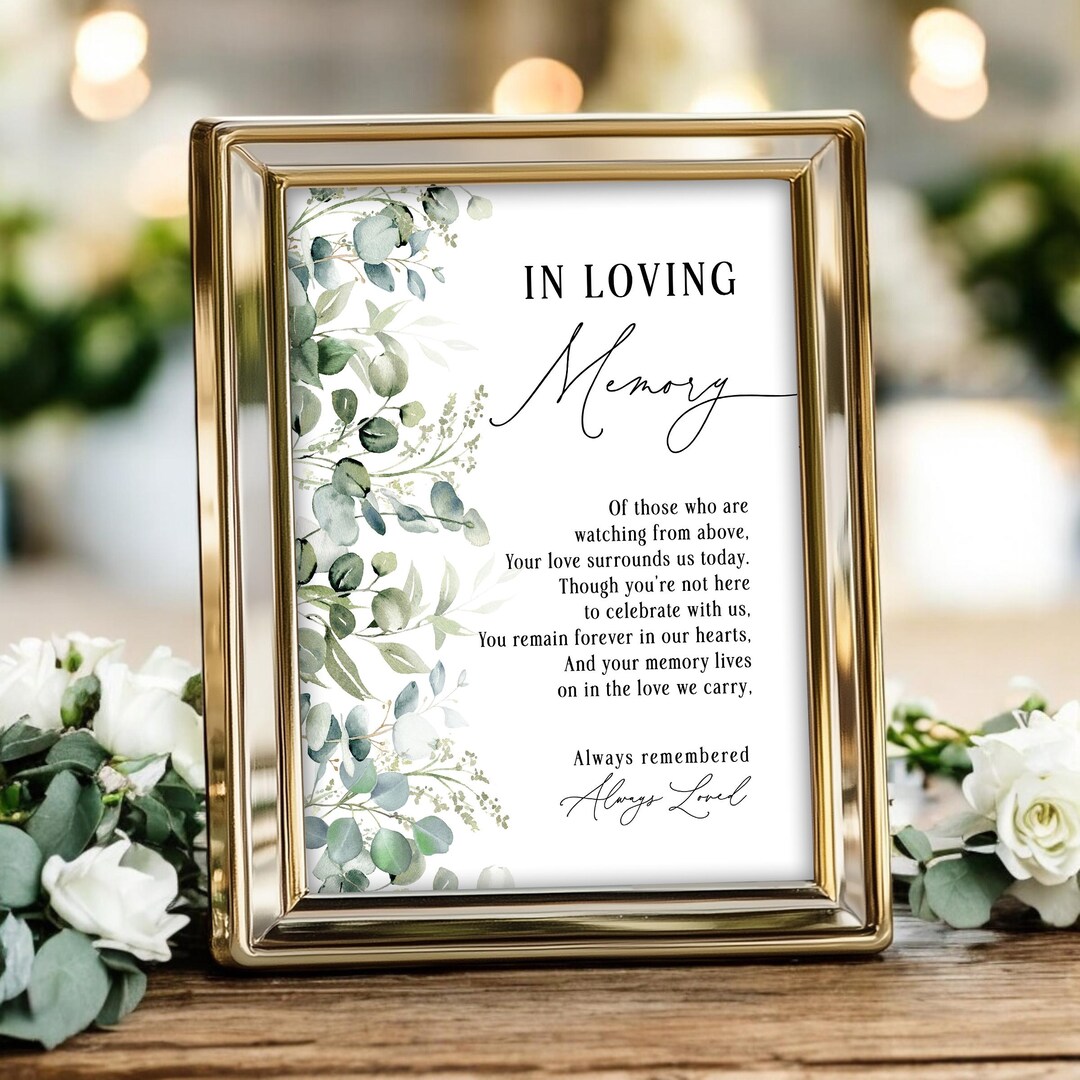 Loving One Sign In Loving Memory Wedding Sign, If We Had One Wish Wedding Memorial Sign ...