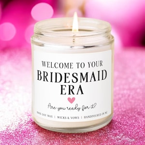 Wedding Bridesmaids Gifts, Bridesmaid Proposal Will You Be My Bridesmaid Funny Smells Like A Bridesmaid Candle, Laughter and Wine