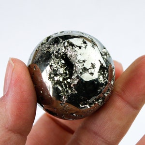 Pyrite Sphere with Crystal Sparkle