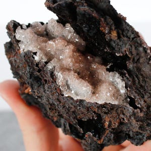 Red Calcite Goethite Iron Specimen from Mexico