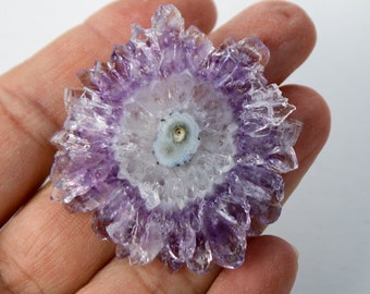 Amethyst Stalactite Slice - Raw edged Mineral Amethyst