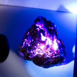 Calcite Fluorite UV Mineral Rough Specimen - Fluorescent Mineral