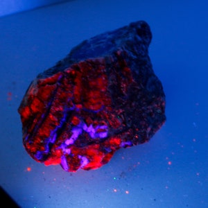 Calcite Fluorite UV Mineral Rough Specimen - Fluorescent Mineral
