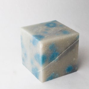 Trolleite Large Cube - Blue Stone Crystal Cube