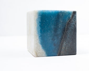 Trolleite Large Cube - Blue Stone Crystal Cube