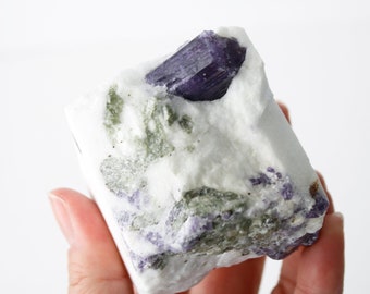 Purple Scapolite - Marialite on Feldspar Mineral Specimen