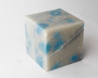 Trolleite Large Cube - Blue Stone Crystal Cube