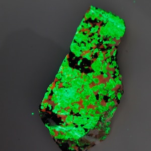 Willemite, Calcite, Franklinite UV Mineral Slice Specimen - Fluorescent Mineral