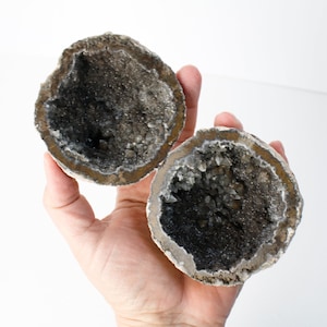 Quartz Agate Calcite Geode Filled with Druze