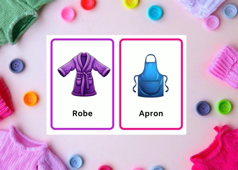 Clothes Flashcards, Clothing Flashcards, Printable Flashcards, Flash ...