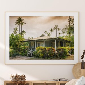 Hawaii Cottage Photo, Tropical Wall Art, Kauai Cottage Print, Palm Trees Wall Decor, Fine Art Photography, Framed or Unframed