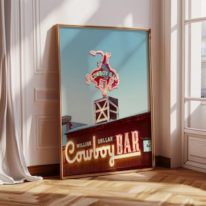 Vintage Cowboy Bar Print,Million Dollar Cowboy Bar,Vintage Art, Cowboy Print, Wyoming,Jackson Hole, Wall Art, Western, Authentic Photo,color