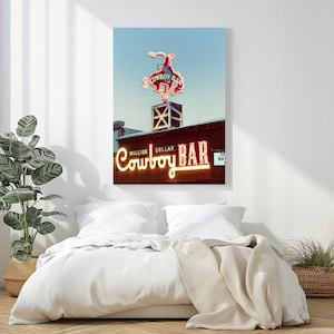 Vintage Million Dollar Cowboy Bar Print: Jackson Hole Wyoming Västra väggkonst, present till honom Unframed Print