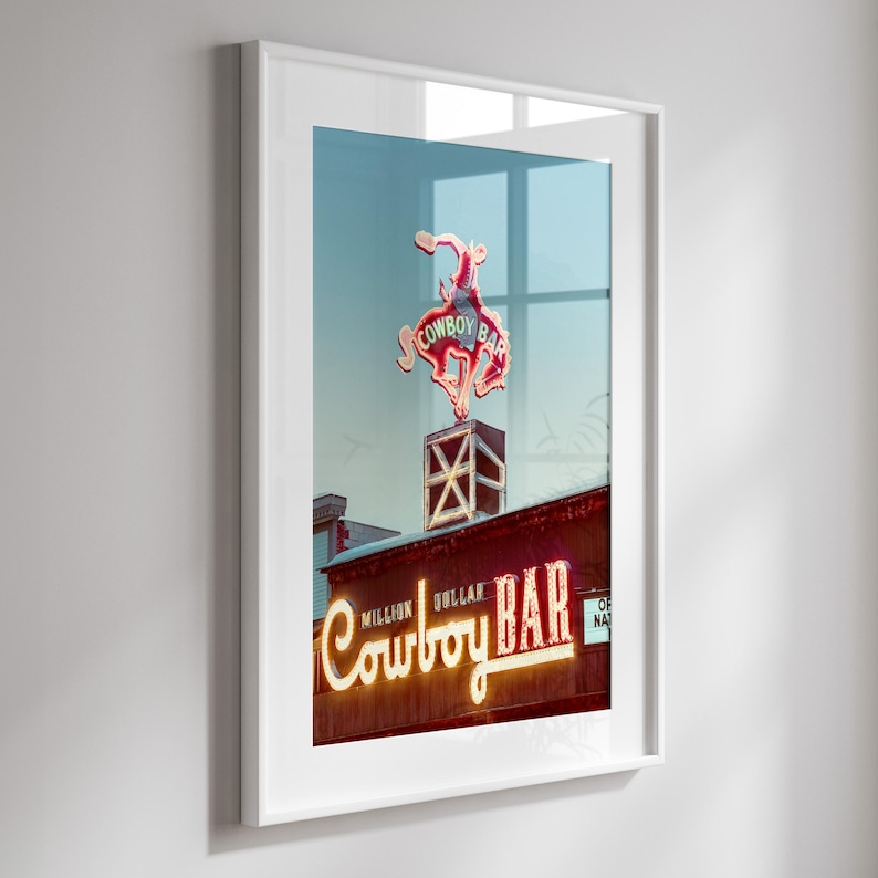 Vintage Cowboy Bar Print,Million Dollar Cowboy Bar,Vintage Art, Cowboy Print, Wyoming,Jackson Hole, Wall Art, Western, Authentic Photo,color