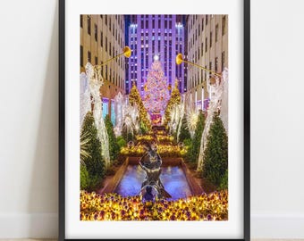 Rockefeller Center Christmas Tree Print: NYC Holiday Fine Art