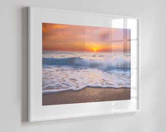ビーチの写真、ビーチの日の出の写真、海の波、マイアミビーチの写真