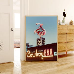 Vintage Million Dollar Cowboy Bar Print: Jackson Hole Wyoming Västra väggkonst, present till honom bild 11