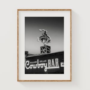 Stampa vintage da cowboy, Million Dollar Cowboy Bar, Arte vintage, Stampa da cowboy, Wyoming, Jackson Hole, Arte murale, Western, Foto autentica