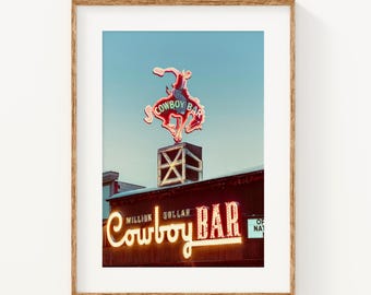 Vintage Million Dollar Cowboy Bar Print: Jackson Hole Wyoming Western Wall Art, Gift for Him