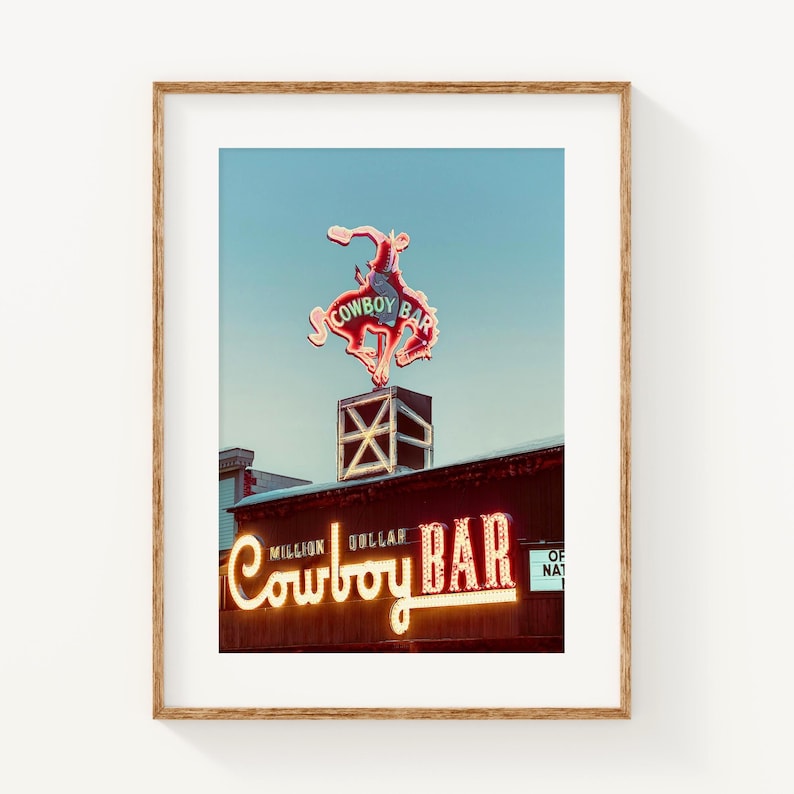 Vintage Million Dollar Cowboy Bar, Vintage Art, Cowboy Print, Wyoming,Jackson Hole, Wall Art, Western, Authentic Photo,color, Gift for yourself on Etsy