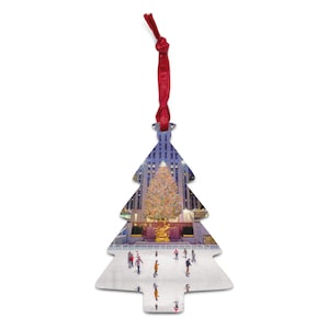 NYC Christmas Tree Ornament 2025: Rockefeller Center Hinoki Wood