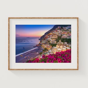 Positano Sunset Print: Amalfi Coast Photography, Italy Wall Art