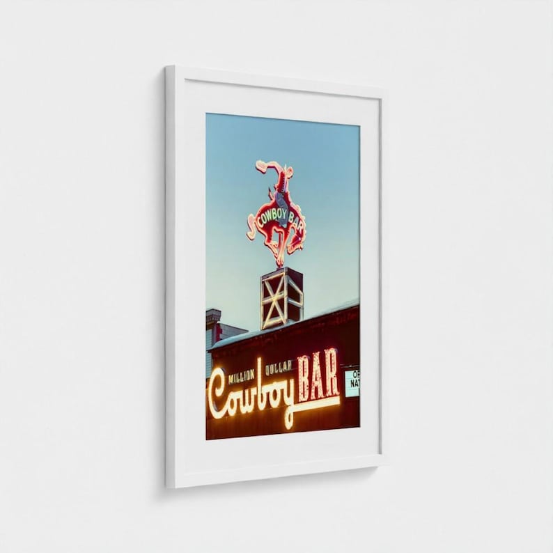 Vintage Million Dollar Cowboy Bar Print: Jackson Hole Wyoming Västra väggkonst, present till honom bild 15