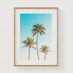 Miami Beach Palm Tree Print: Vintage Style Coastal Wall Art