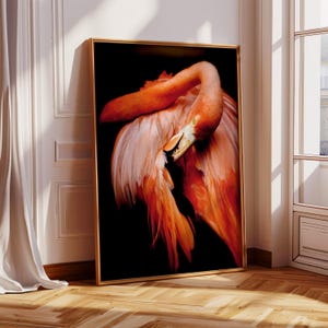 Pink Flamingo Canvas Print: Tropical Coastal Wall Art