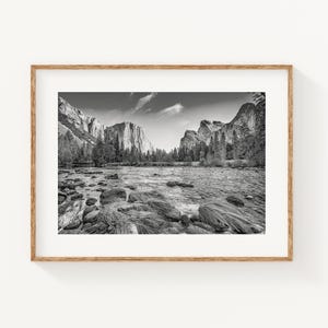 Yosemite Black and White Photography Print: National Park Wall Art