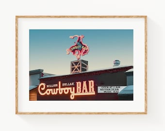 Vintage Million Dollar Cowboy Bar Print: Jackson Hole Wyoming Western Wall Art, Gift for Him, Farmhouse Wall Decor