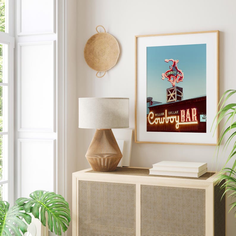 Vintage Cowboy Bar Print,Million Dollar Cowboy Bar,Vintage Art, Cowboy Print, Wyoming,Jackson Hole, Wall Art, Western, Authentic Photo,color