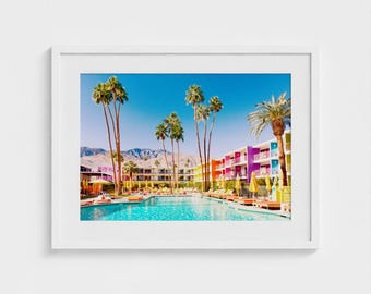Palm Springs Photography Print, Mid Century Modern Poolside Art, Framed or Unframed