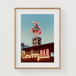 Stampa vintage di cowboy bar, Million Dollar Cowboy Bar, arte vintage, stampa di cowboy, Wyoming, Jackson Hole, arte murale, western, foto autentica, colore