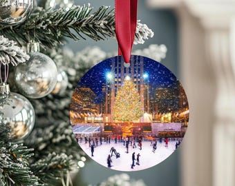 Rockefeller Center Christmas Ornament: NYC Ice Skating Souvenir, Unique Christmas Gift, Holiday Decorations