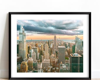 NYC Skyline Wall Art, Manhattan Photography Print, Modern Wall Art