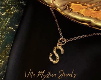 Zarte Initialen-Halskette aus 18-karätigem Gold, personalisierter Buchstabenanhänger