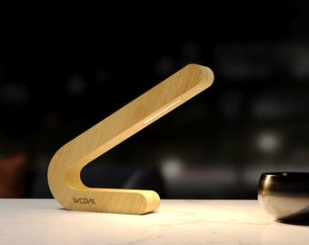 Wooden Led Lamp, Handcrafted Oak 7-Light Led Lamp, App-Controlled & Touch Dimmable Lamp, Minimalist Wooden Accent Light