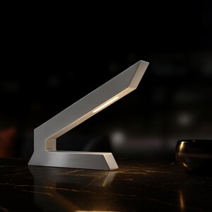 Silver Finish Handcrafted Oak Angular Wooden Lamp