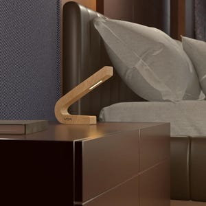 Oak Wood Lamp, Oak 011 Led Lamp, Wooden Dining  Lamp, App-Controlled and Touch Dimmable Lamp, Handmade Wood Desk Lamp