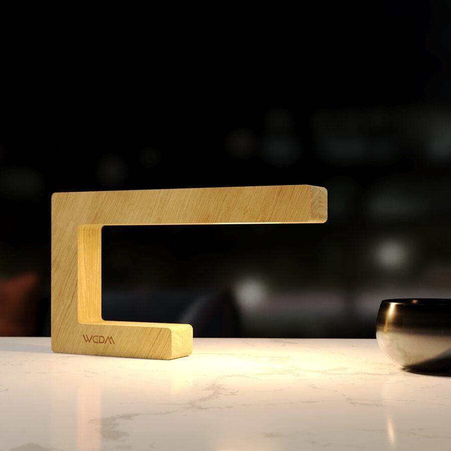Oak Led Lamp, Handcrafted Oak Led Lamp, Elegant App Controlled Lamp, Handmade Touch Dimmable Light, Modern Wood Lighting