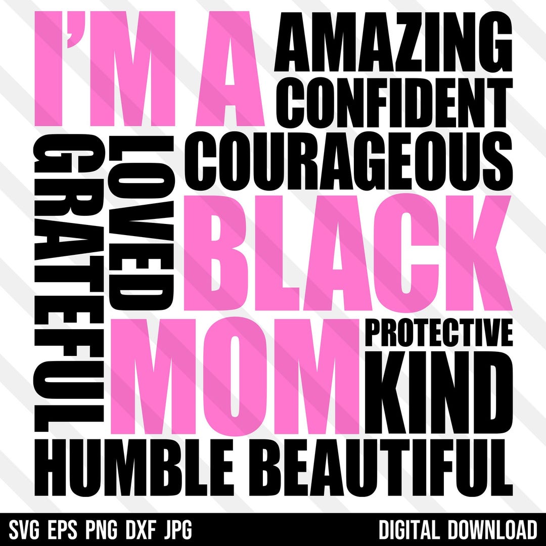 I'm A Black Mom SVG PNG EPS Dxf Jpg Black History Month Juneteenth ...